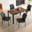 47" Kitchen Table And Chairs Set,Walnut Table With 4 Faux Leather Chairs For Dining Room Kitchen Apartment - Grey-123195567