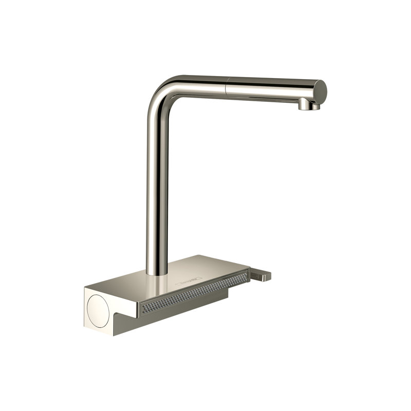 Aquno Select Kitchen Faucet with L-Shape 2-Spray Pull-Out Spout, 1.75, Polished Nickel