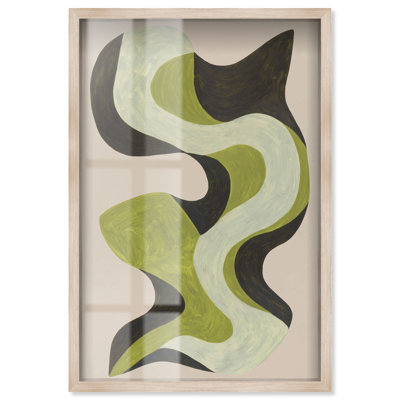 Tableau Fluid Totem II, imprimé sous cadre, style bohème moderne, par Art Remedy, cadre blond, 40,6 x 61 cm