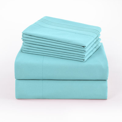 4/6 Pcs Soft Solid & Embroidery Bed Sheets Set