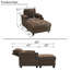 Chaise longue d'intérieur de 37 po de largeur avec dossier inclinable, repose-pieds avec rangement, 2 porte-gobelets et ports USB-633223409