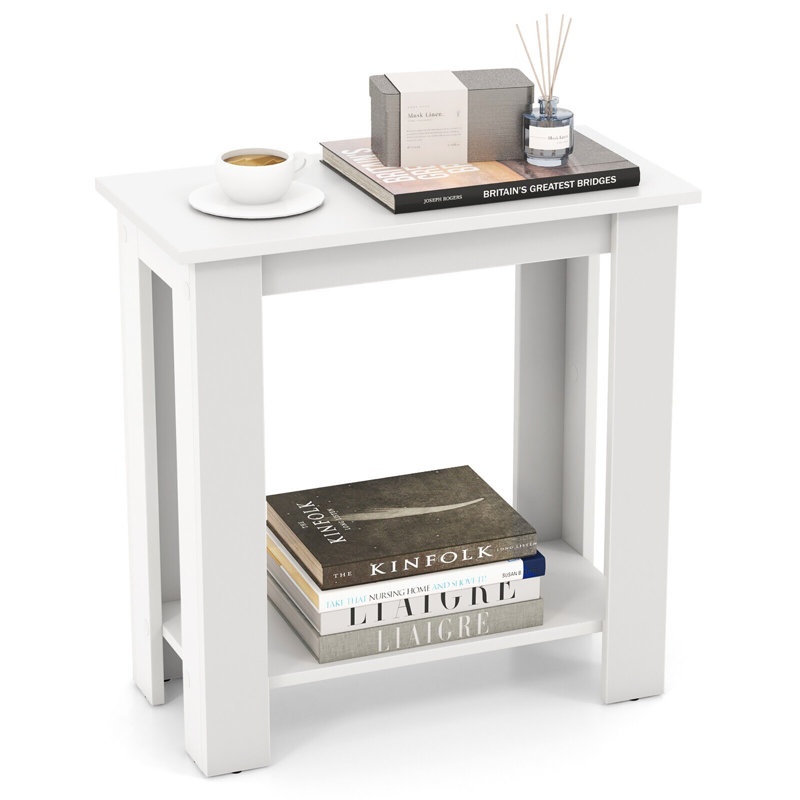 Table de bout en bois espresso, Blanc