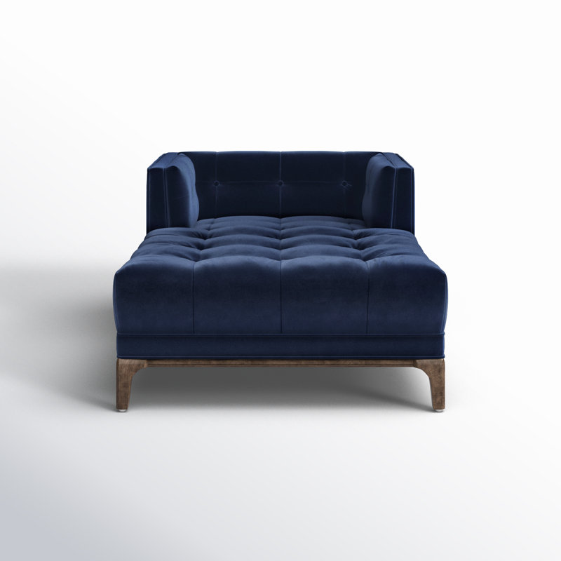 Dylan Velvet Chaise Lounge, Sapphire Navy Velvet