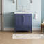 Meuble-lavabo autoportant avec lavabo, grande porte de rangement et meuble-lavabo