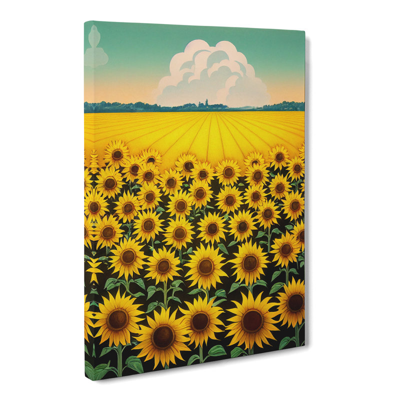Montara Sunflower Field - Wrapped Canvas, 50cm H x 35cm W x 3cm D