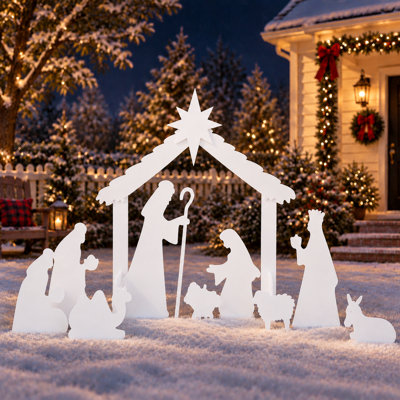 Christmas Nativity Scene Outdoor 4 FT PVC Yard Decoration