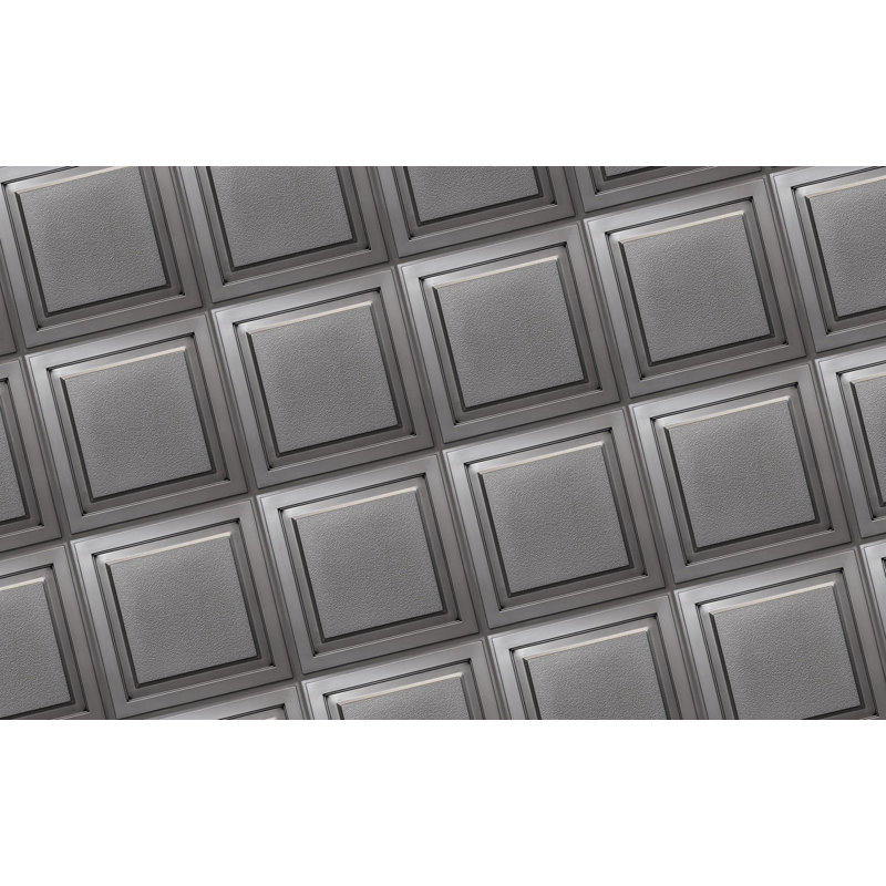 Carreau de plafond en vinyle à montage sur plan ou à coller en nickel antique 1,98 pi x 1,98 pi Element