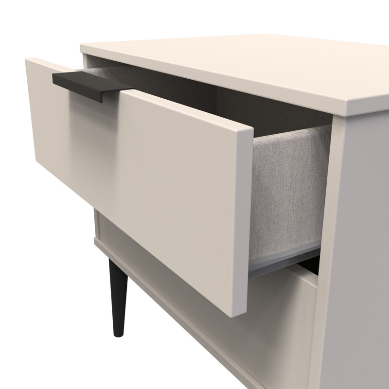 Bonnelle 58cm W Manufactured Wood Bedside Table, Kashmir Matt