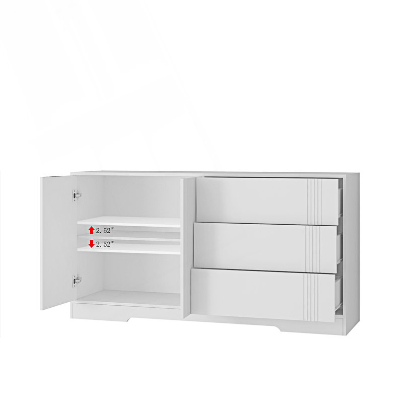 Buffet avec rangement, armoire de rangement moderne avec tiroir et portes, armoire d'appoint