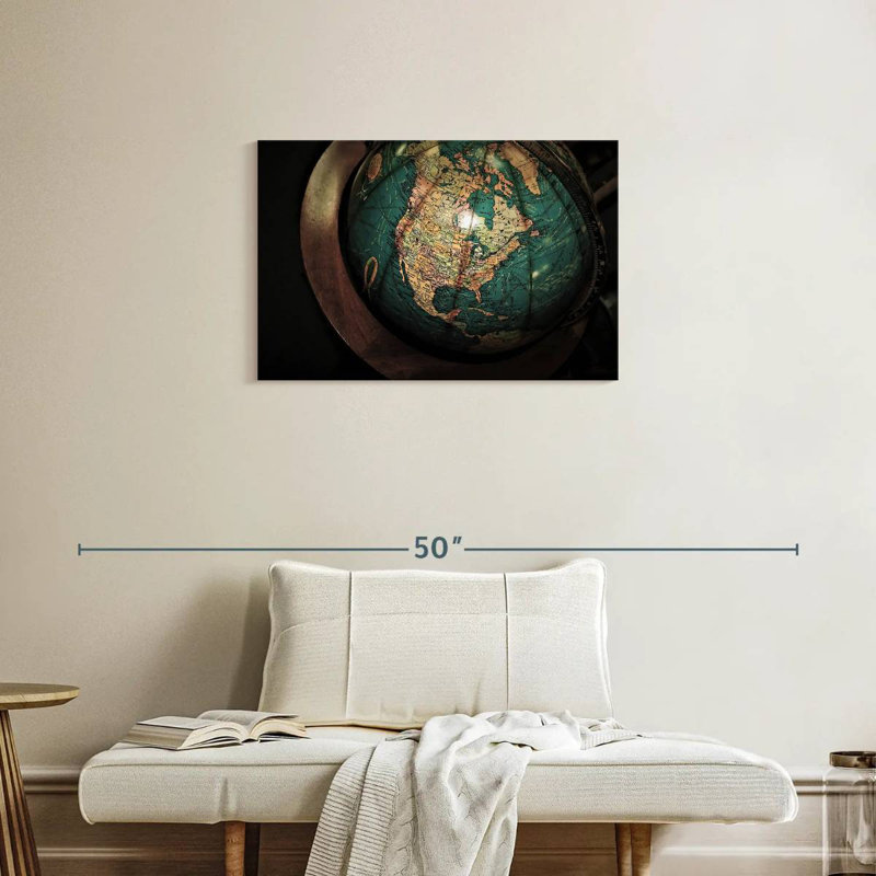 Aliaz Globe Vintage Map, 20" H x 30" W