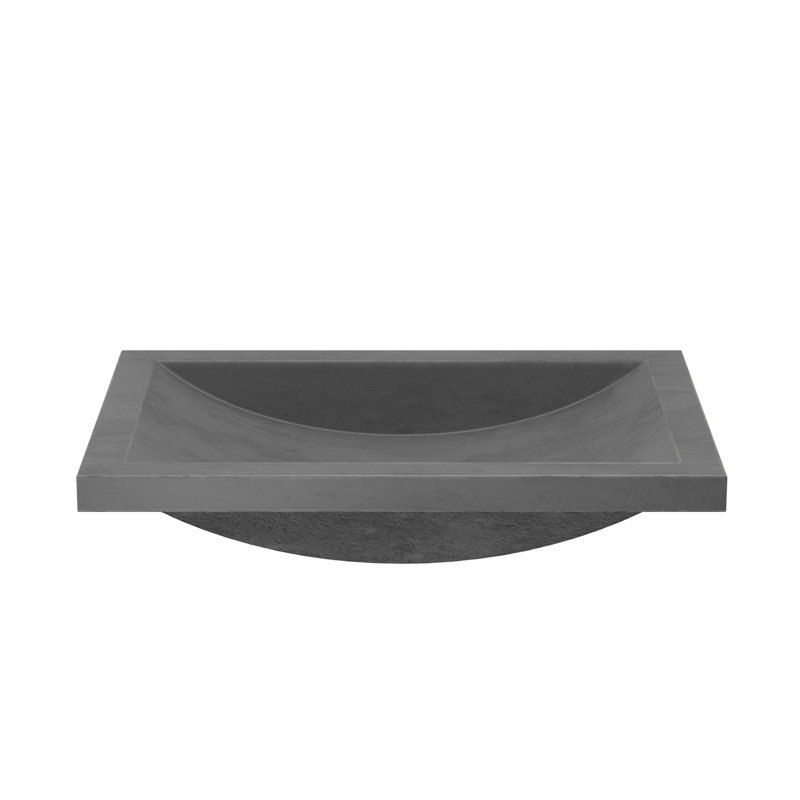 Lavabo de salle de bain rectangulaire encastré en béton Cabrillo NativeStone, Ardoise