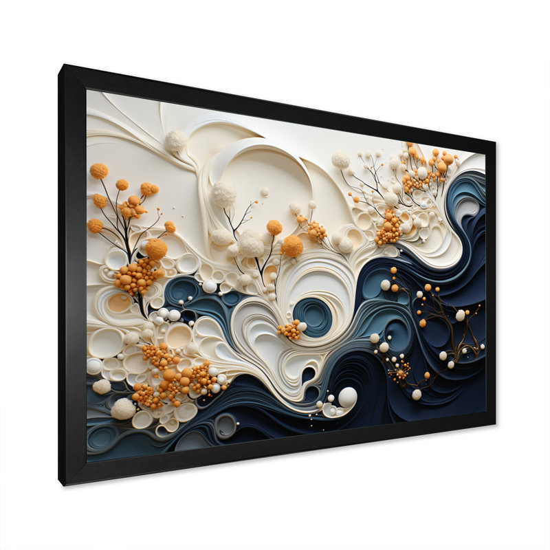 Geraldinne, encre liquide Spiralscape III - spirales abstraites, impressions encadrées, H 24 po x l 32 po x P 1 po