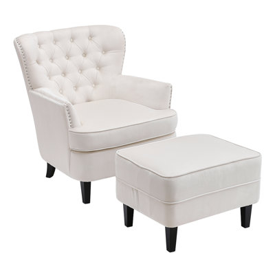 Epp Velvet With Footstool Armchair