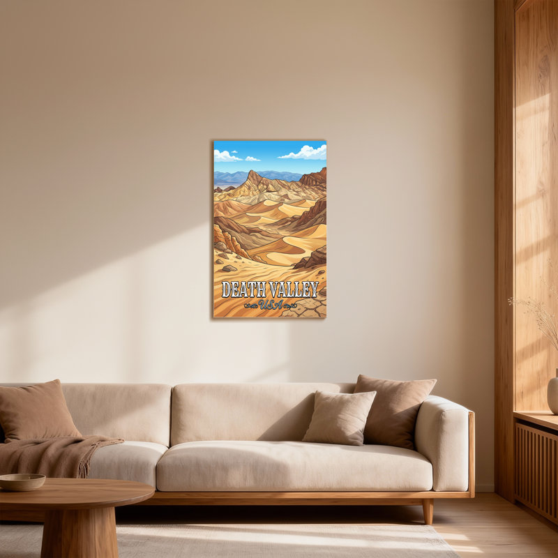 Paysage et paysage urbain, vallée de la mort, désert du désert, reproduction d'art, H 48 po x l 32 po