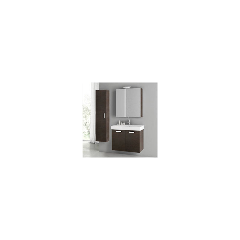 Ensemble de meuble-lavabo simple 30 po Cubical 2, Wengé