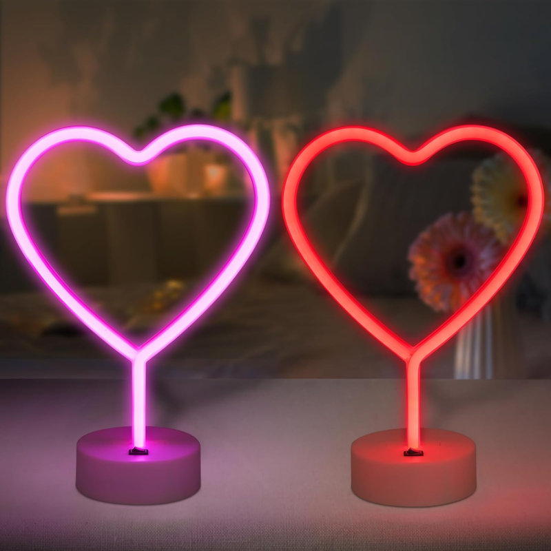 Ensemble de 2 décorations lumineuses à DEL pour la Saint-Valentin