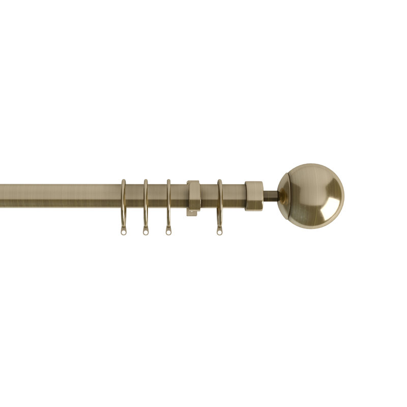 Nehohmi 22-25mm Ball Curtain Pole, Antique Brass, 6cm H x 82.67cm W x 8.6cm D