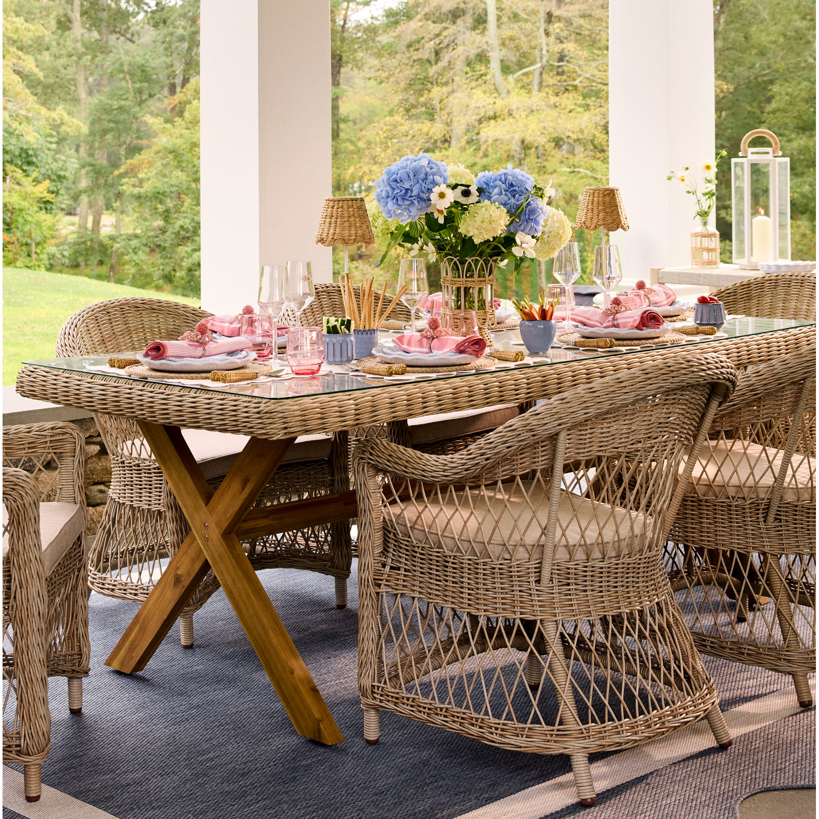 Cabana Stripe Napkin, Coral