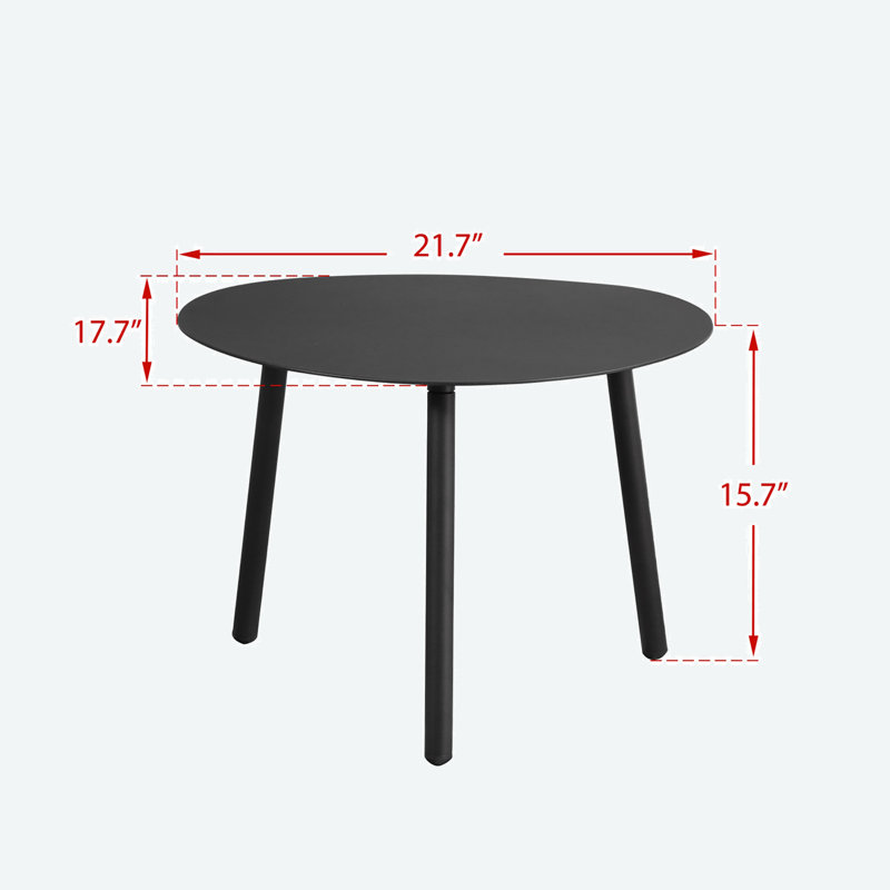 Wood Pebble Shaped Low coffee table, 15.7" H x 21.7" W x  17.7" D, Black