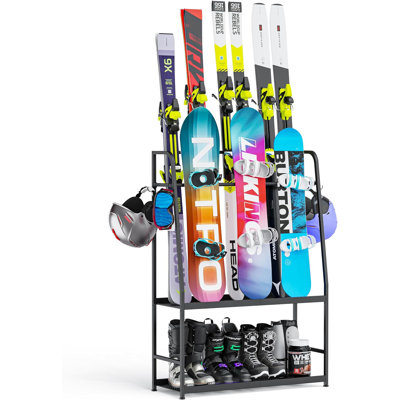 Support à ski pour le garage, support à planche à neige autoportant pour le ski, planche à neige, chaussure de ski, bâtons de ski