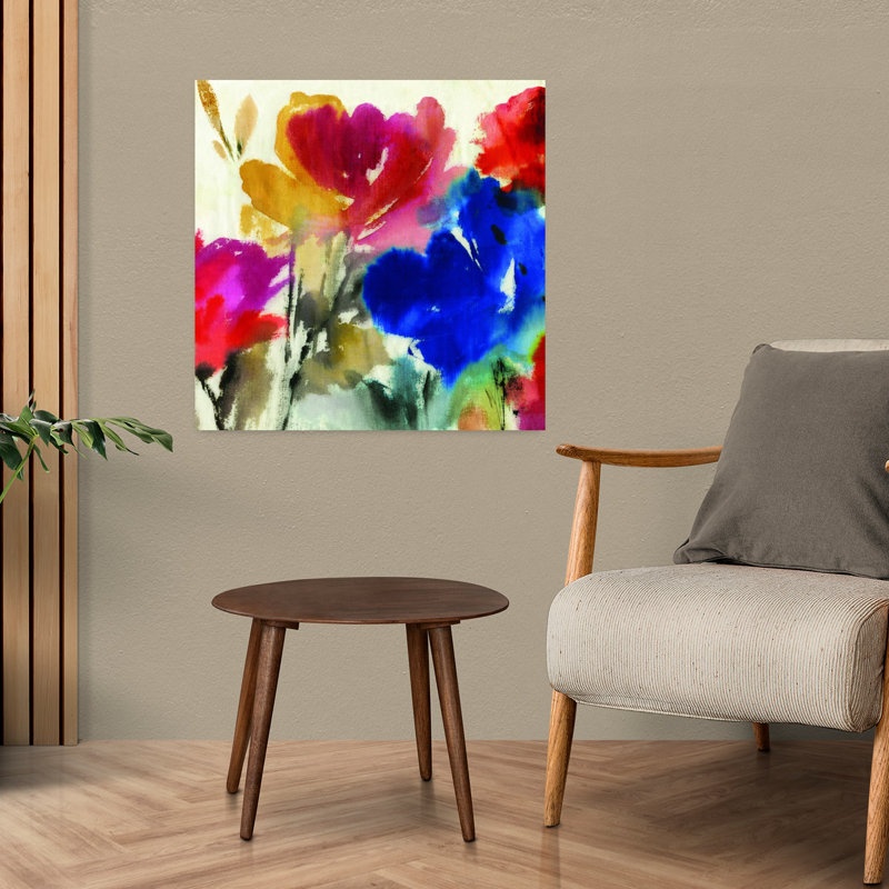 Aquarelle, art floral délicat et paisible, H 24 po x l 24 po