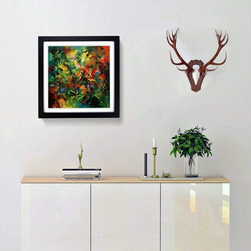 Jungle Abstract Expressionism - Framed Print, Black