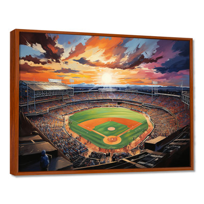 Abstract Baseball Stadium V On Canvas Print