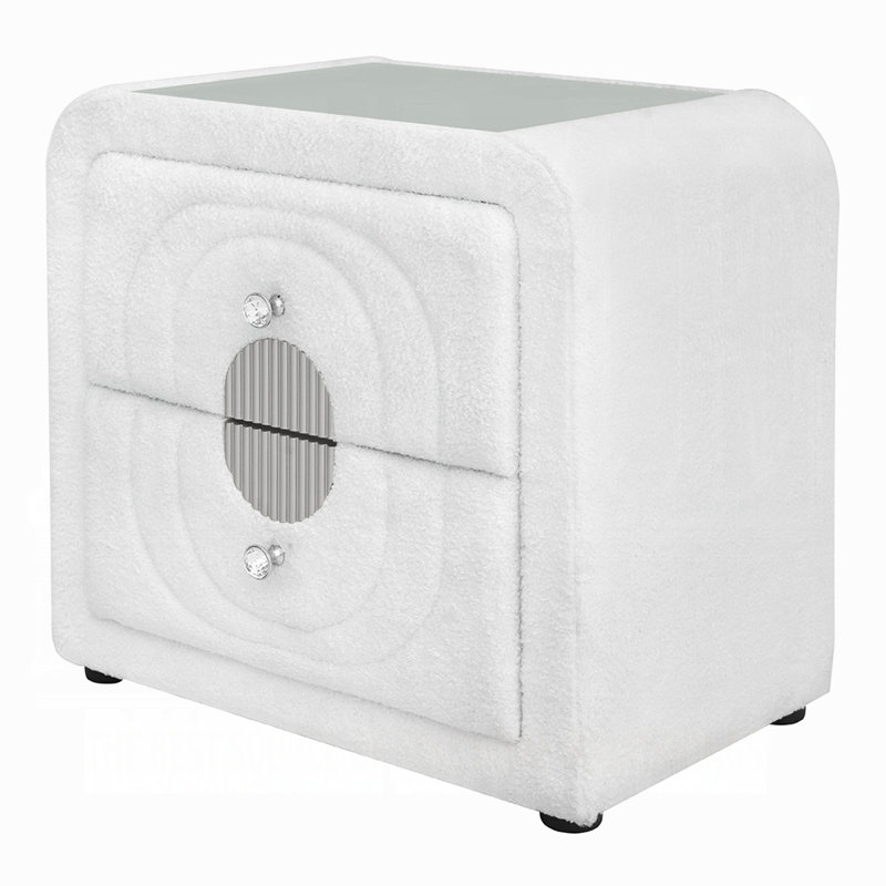 Table de chevet Shelyn, Blanc