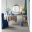 Grand miroir mural rond 36 po x 41 po avec cadre en métal