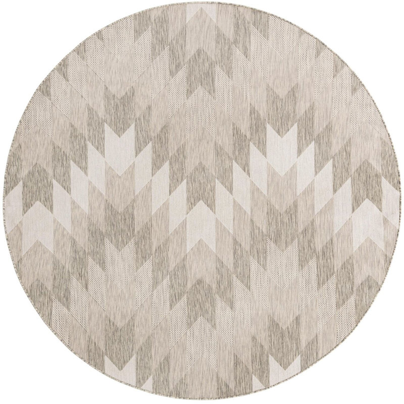 Aucun tapis gris Nykeia, Rond 7 pi 10 po