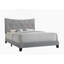 Lit en tissu élégant et confortable avec tête de lit élégante et fabrication durable, idéal pour une chambre à coucher moderne.