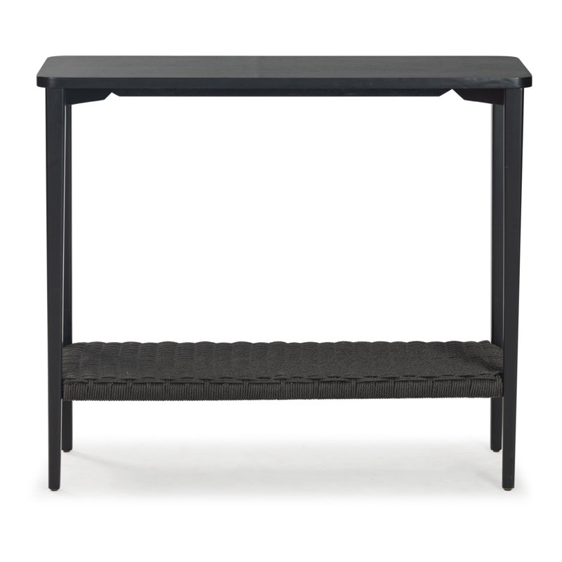 Cord 39'' Solid Wood Top Console Table, Black