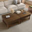 Table basse à plateau relevable cannelé 31,5 pouces avec rangement ouvert et caché, mécanisme de levage hydraulique, pieds en bois massif rétro pour le salon, canapé (noyer)-151699651