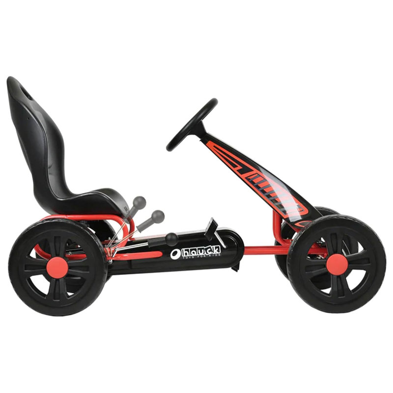 hauck Sirocco Racing Clutch Free Go Kart with Low Profile Rubber Tires, Red