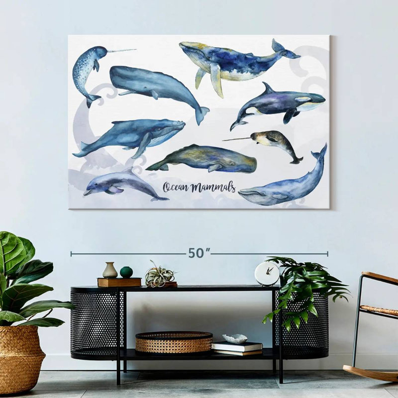 Brampt Ocean Mammals Chart, 34" H x 51" W