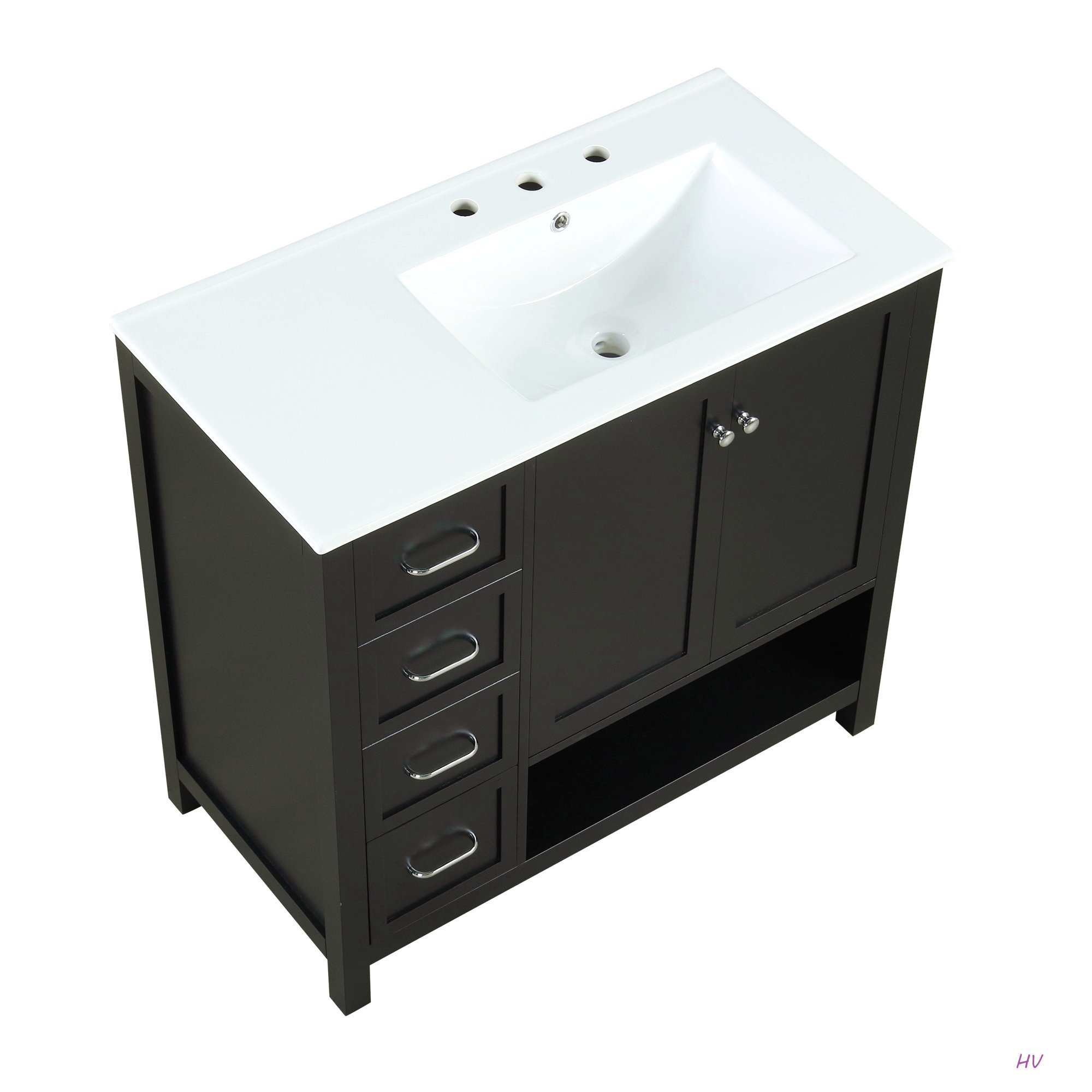 HomeViewto 36" Bathroom Vanity With Sink Top, Bathroom Vanity Cabinet ...