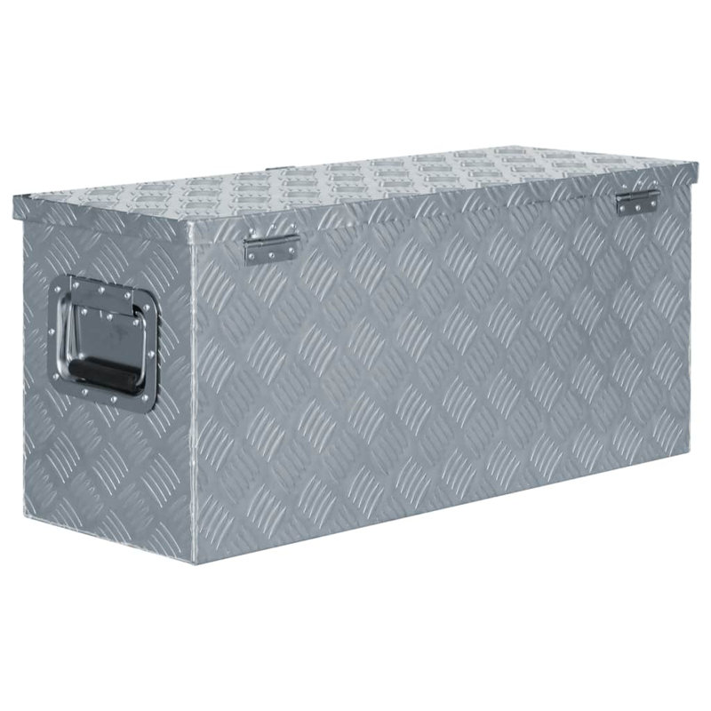 Williston Forge Decorative Bin, 35cm H x 80cm W x 30cm D, Silver