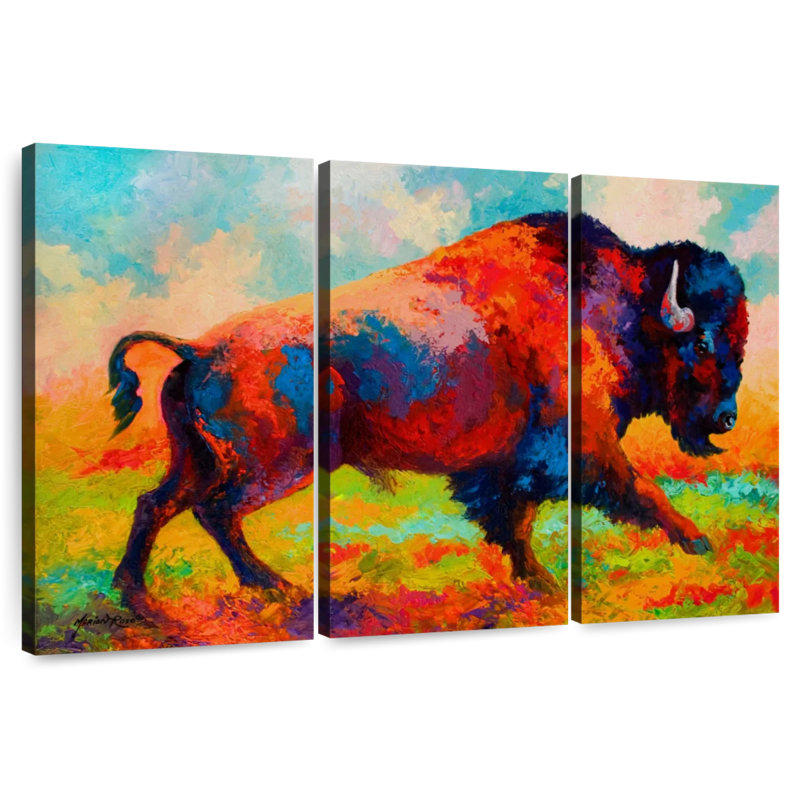 Brampt Bison Running Free, 48" H x 74" W