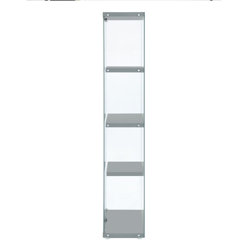 Maxwell Black Glass Lighted Display Cabinet with Magnetic Doors