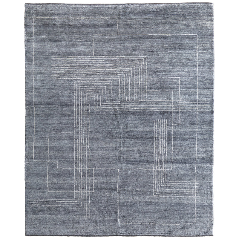 Agape Modern Abstract Gray Area Rug, Rectangle 7'9" x 9'9"
