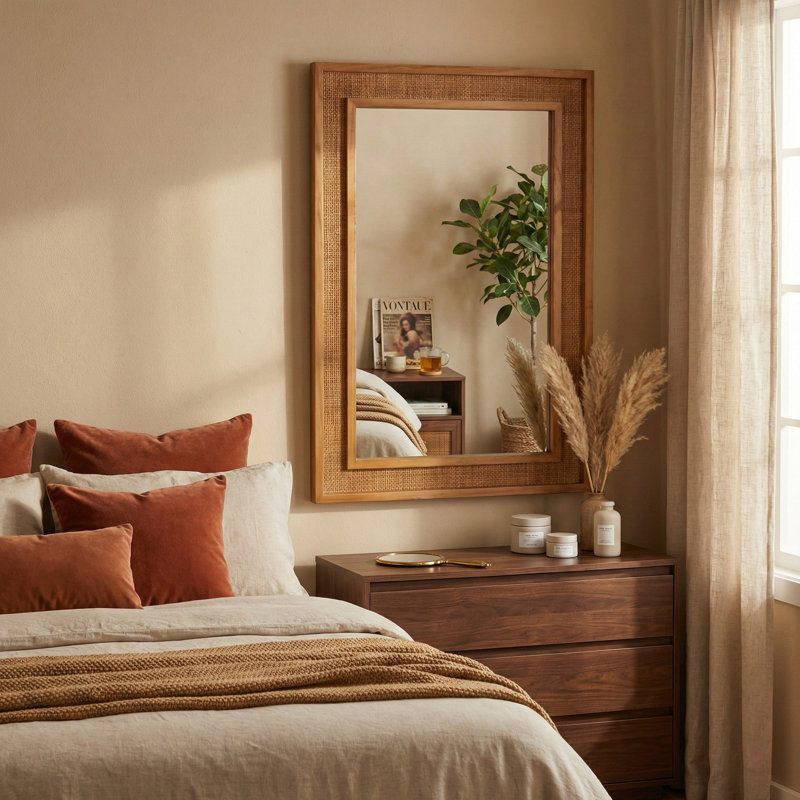Miroir mural Rustic, L 24 po x H 36 po, Brun jaunâtre