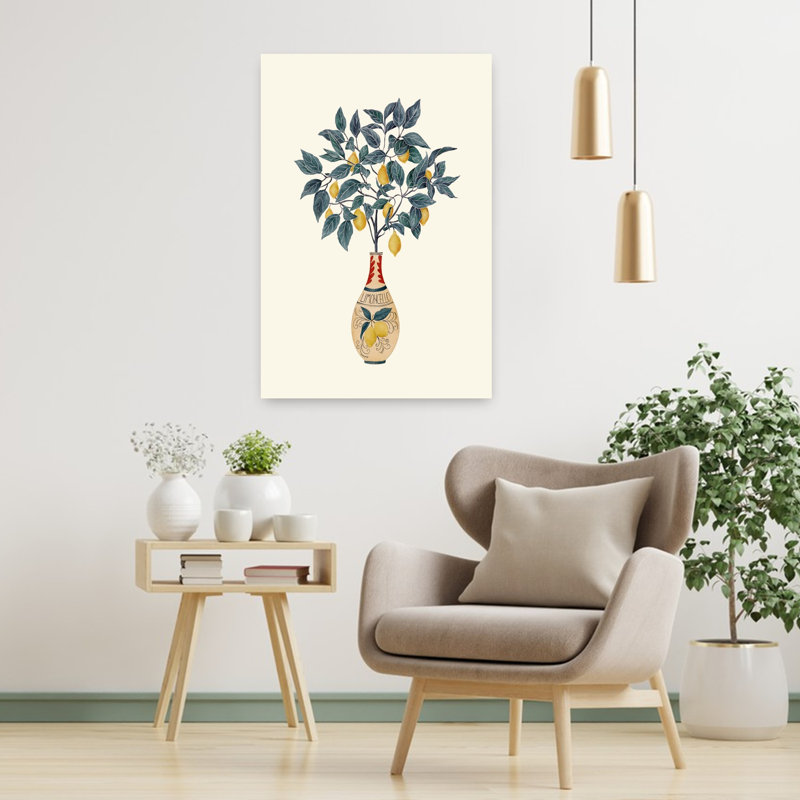 Art contemporain, art contemporain classique, citronnier, H 24 po x l 16 po