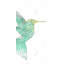 Art géométrique colibri géométrique - Toile turquoise