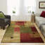 Tapis brun clair / rouge touffeté à motif géométrique Beunka-1673957749