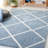 Geometric Blue/White Area Rug-1844973052
