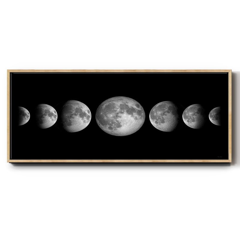 Phases lunaires, H 8 po x l 20 po x P 1,5 po, Naturel