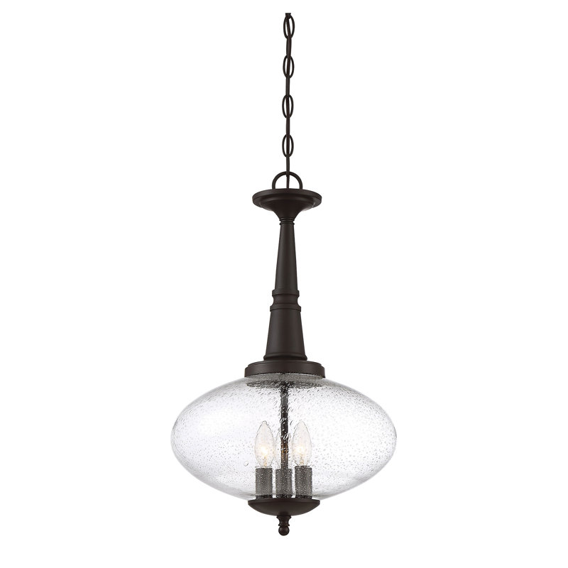 Lustre globe à 3 lumières Encarnacion, Bronze huilé
