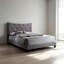 Grand lit gris en bois massif