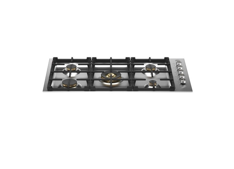 Bertazzoni 36" Gas 5 Burner Cooktop, Brass