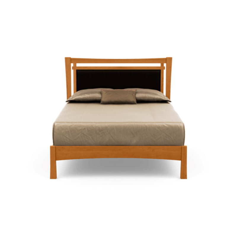 Monterey Upholstered Bed, Full, Natural Cherry, Ebony